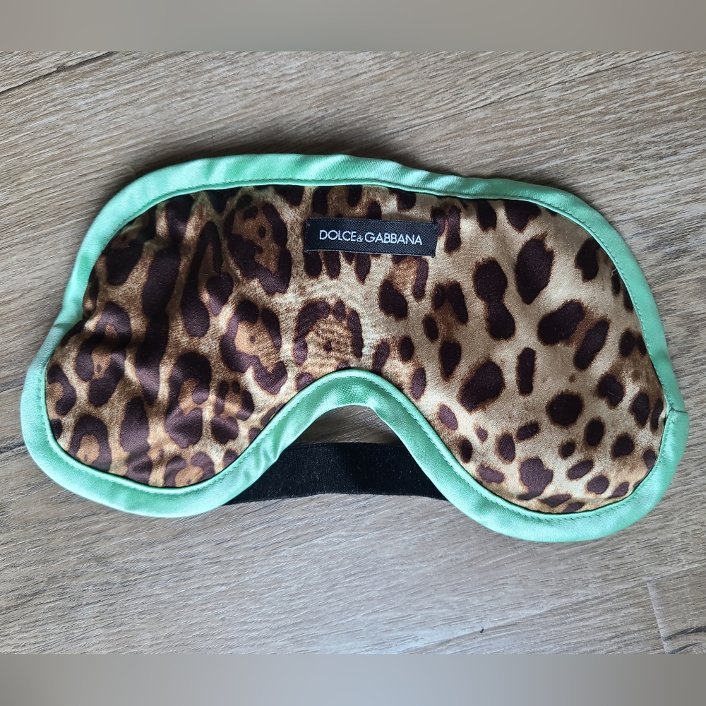 Dolce & Gabbana Leopard Printed Silk & Velvet Eye Mask
